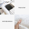 Cream-colored Large Plaid Square Fuzzy Pet Dog Mat