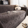 Cream Textured Jacquard Design Sofa Decorative Thr