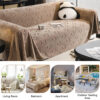 Cream Textured Jacquard Design Sofa Decorative Thr