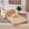 Creamy Fluffy Orthopedic Human-Dog Bolster Bed - E