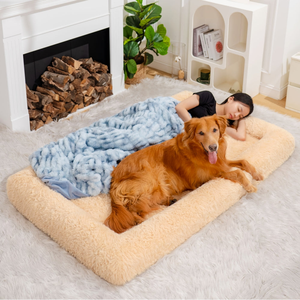 Luxury Super Large Sleep Deeper Oval Bed Human Dog