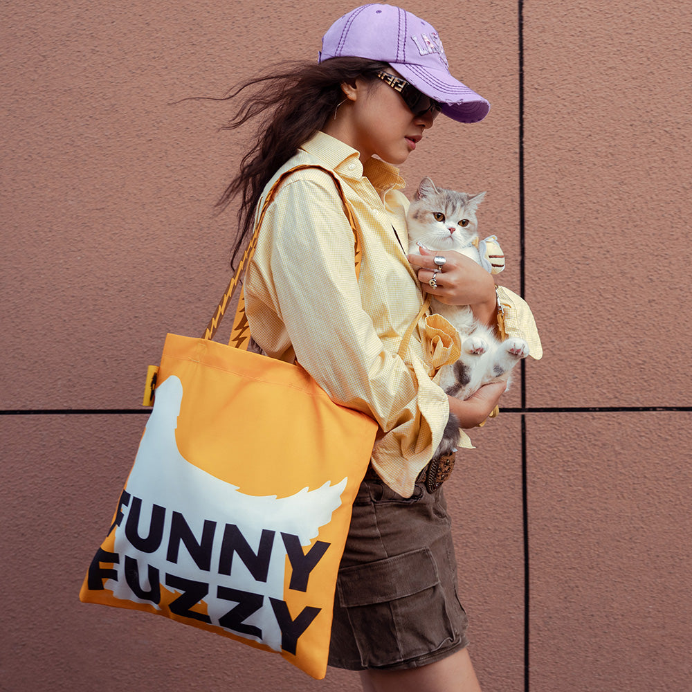 FUNNYFUZZY Recycled Foldable Canvas Tote Bag-Waggi