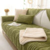 Elegant Grey Textured Non-Slip Thick Plush Couch C