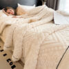 Baroque Style Embossed Milk Velvet Soft Fleece Bla