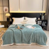 Baroque Style Embossed Milk Velvet Soft Fleece Bla