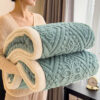 Baroque Style Embossed Milk Velvet Soft Fleece Bla