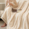 Baroque Style Embossed Milk Velvet Soft Fleece Bla