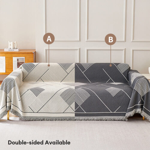 Classic Geometric Pattern Chenille Throw Couch Cov