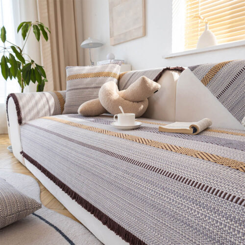 Classic Natural Cotton Linen Breathable Couch Cove