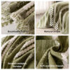 Decorative Stripe Tassel Chenille Throw Couch Cove