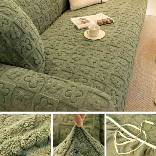 Floral Jacquard Fleece for Warmth Couch Cover