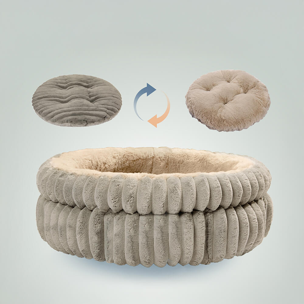 Minimalism Round Warm Milk Velvet Faux Rabbit Fur
