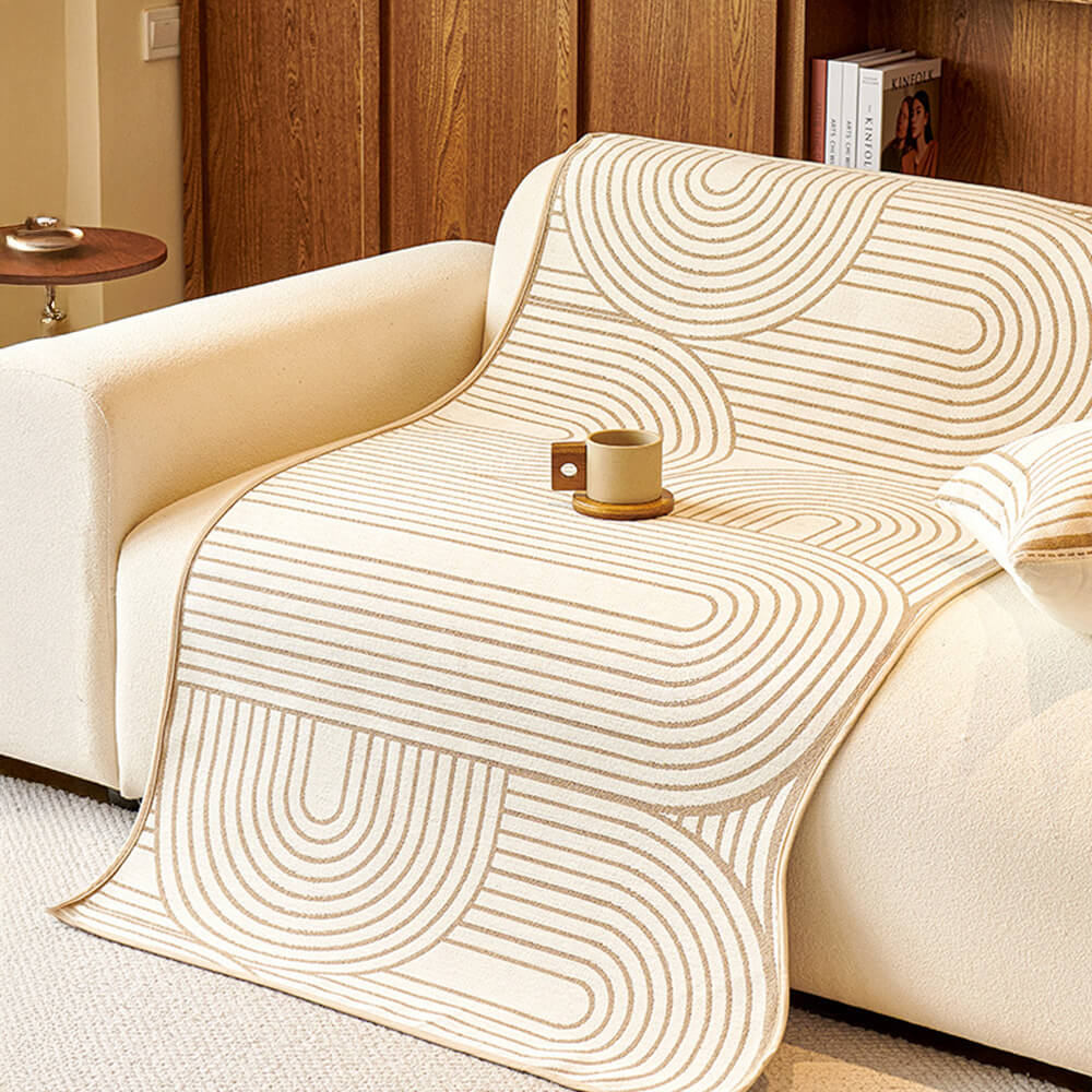Modern Lines Chenille Artistic Sofa Protector Irre