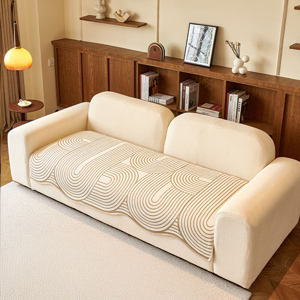 Modern Lines Chenille Artistic Sofa Protector Irre