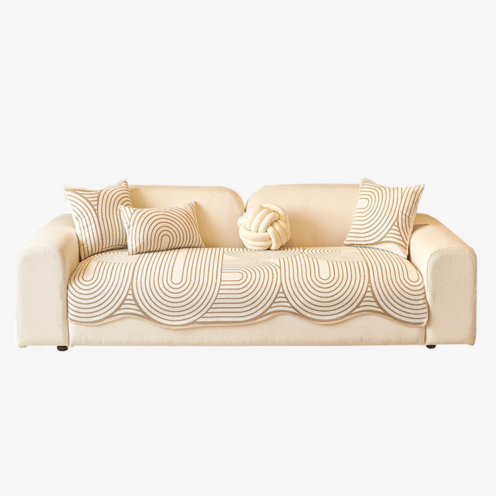 Modern Lines Chenille Artistic Sofa Protector Irre