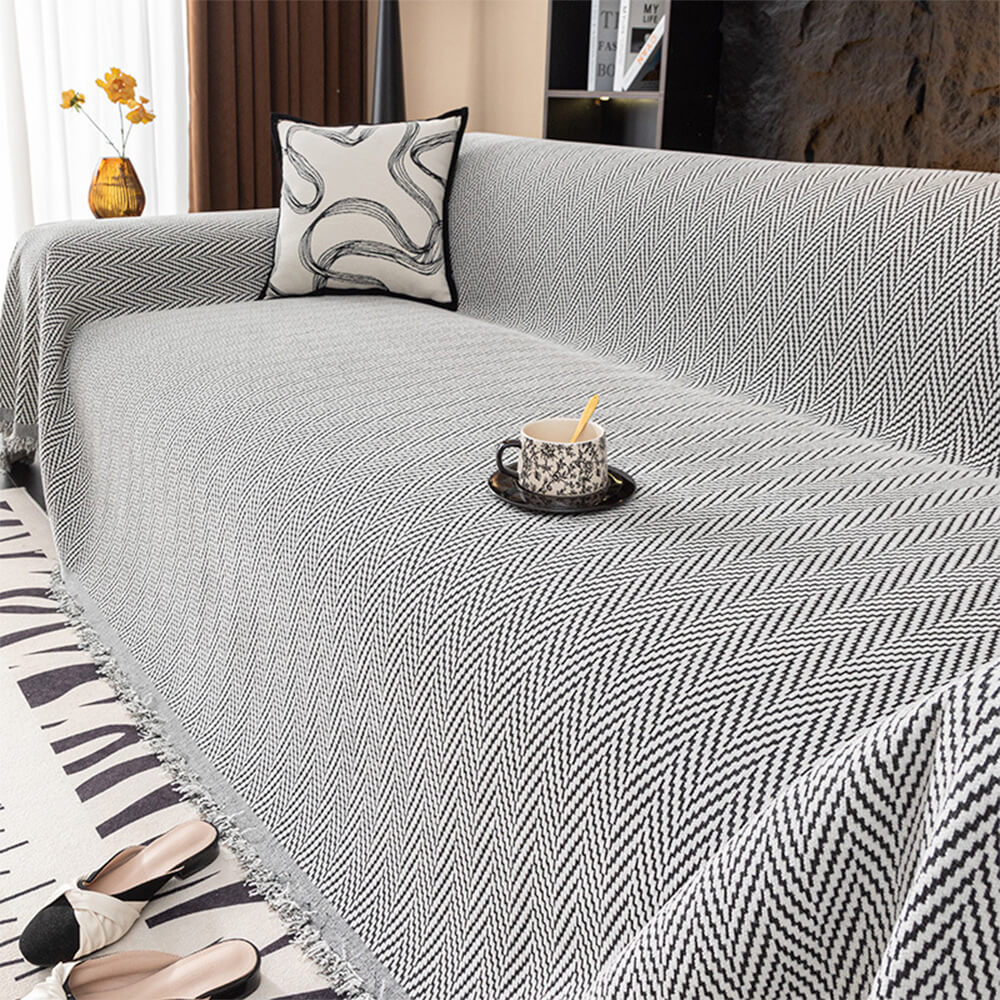 Premium Herringbone Chenille Fringe Full Coverage
