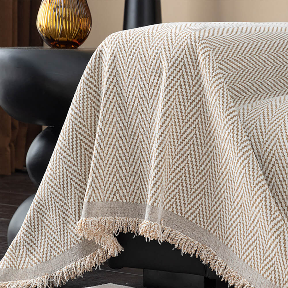 Premium Herringbone Chenille Fringe Full Coverage