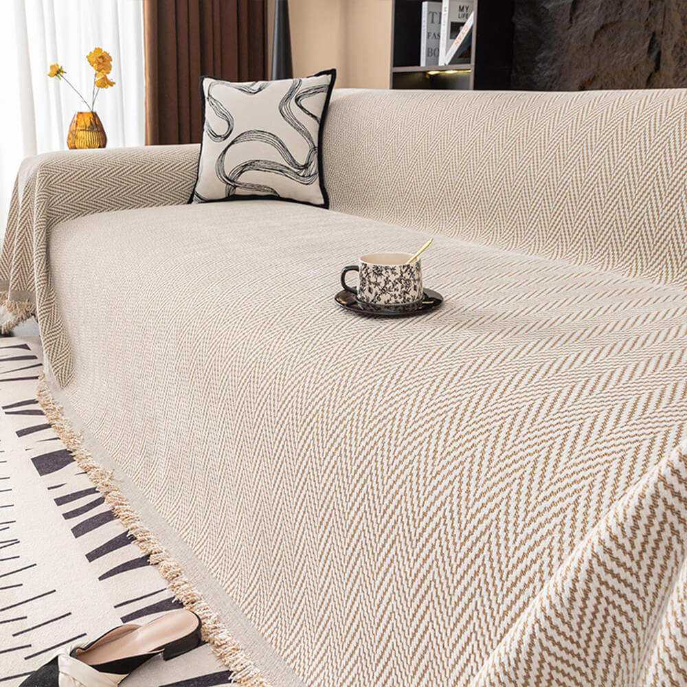 Premium Herringbone Chenille Fringe Full Coverage