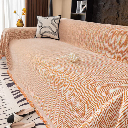 Premium Herringbone Chenille Fringe Full Coverage 