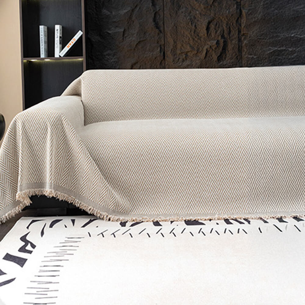 Premium Herringbone Chenille Fringe Full Coverage