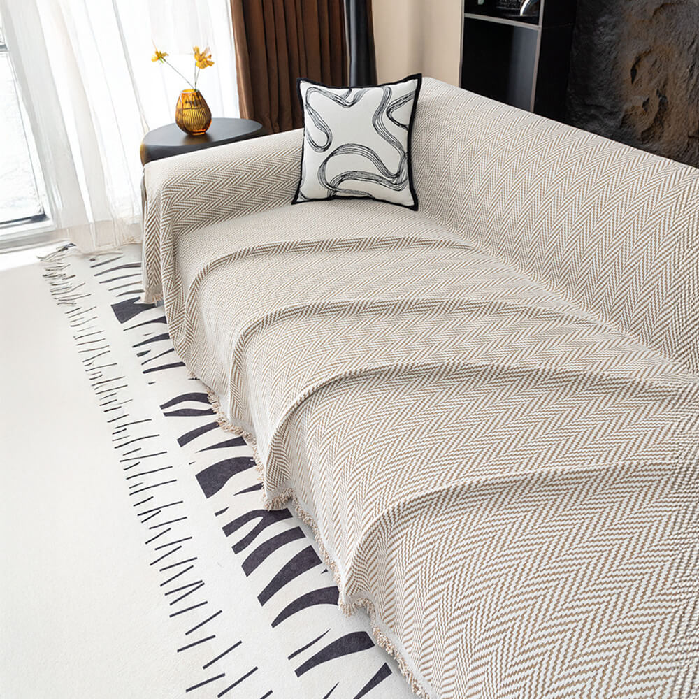 Premium Herringbone Chenille Fringe Full Coverage