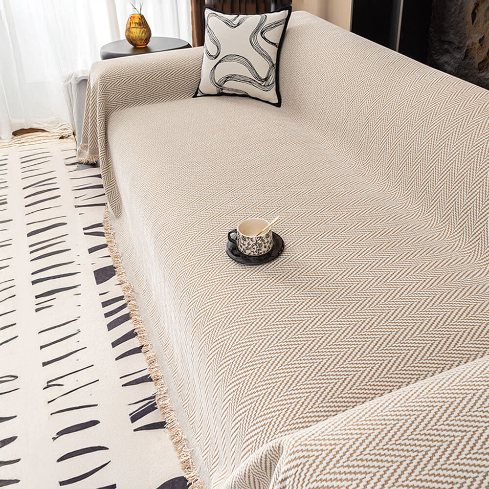 Premium Herringbone Chenille Fringe Full Coverage