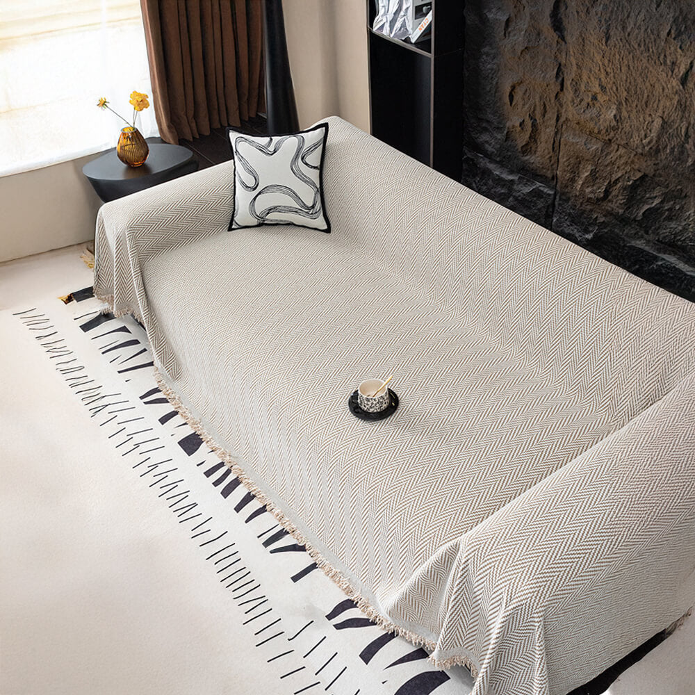 Premium Herringbone Chenille Fringe Full Coverage