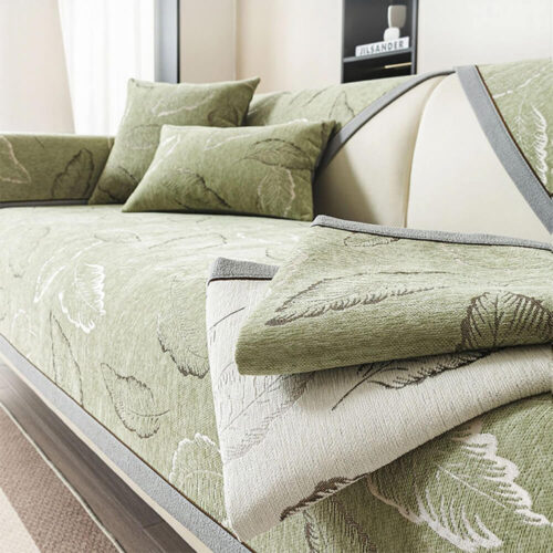 Premium Leaf Texture Chenille Non-Slip Anti-Scratc