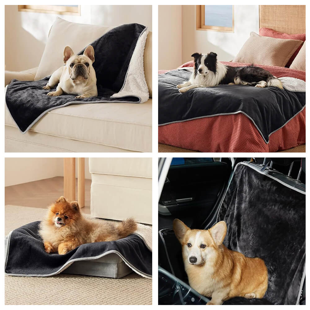 Cozy & Protective Throw Reversible Fleece Pet Blan