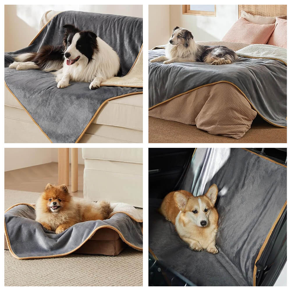 Cozy & Protective Throw Reversible Fleece Pet Blan