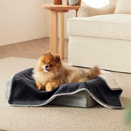 Cozy & Protective Throw Reversible Fleece Pet Blan