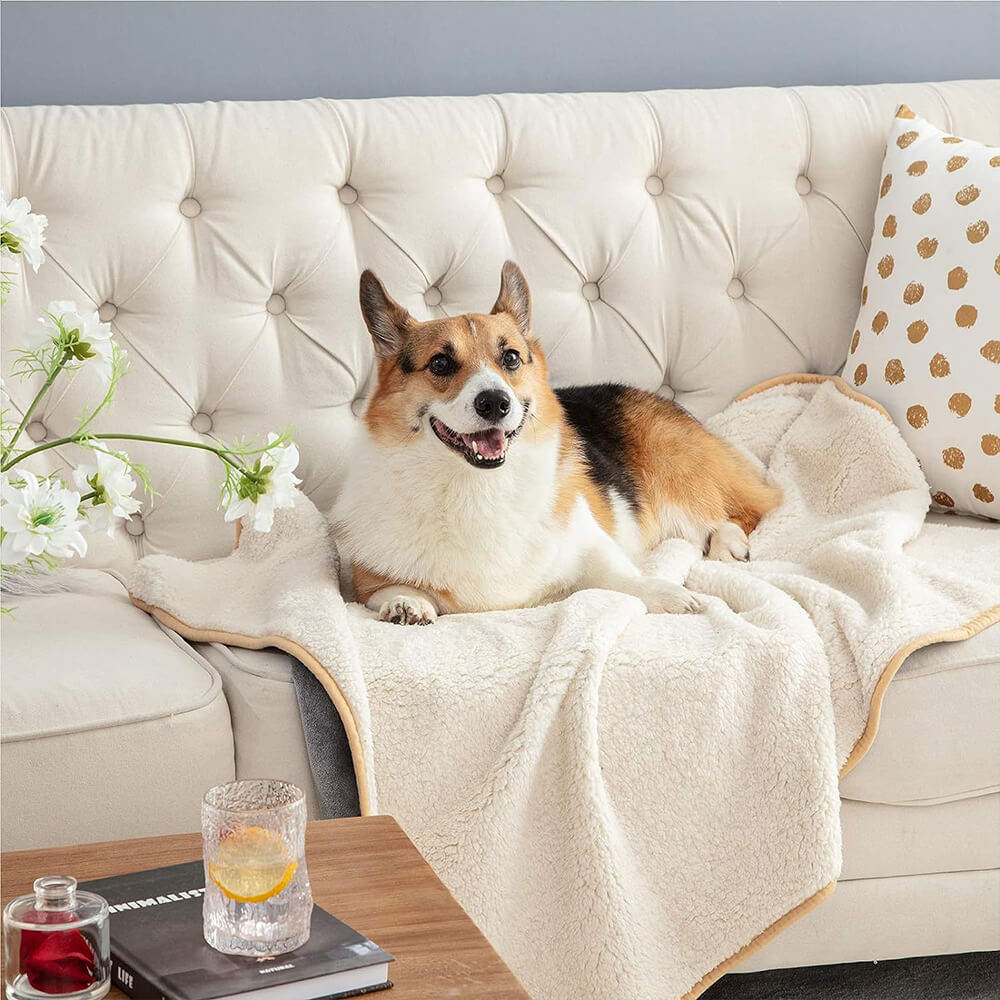 Cozy & Protective Throw Reversible Fleece Pet Blan