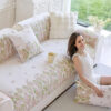 Chenille Romantic Botanical Design Comfortable Cou