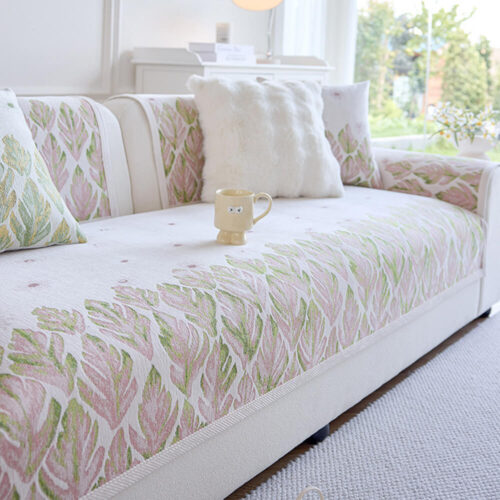 Chenille Romantic Botanical Design Comfortable Cou