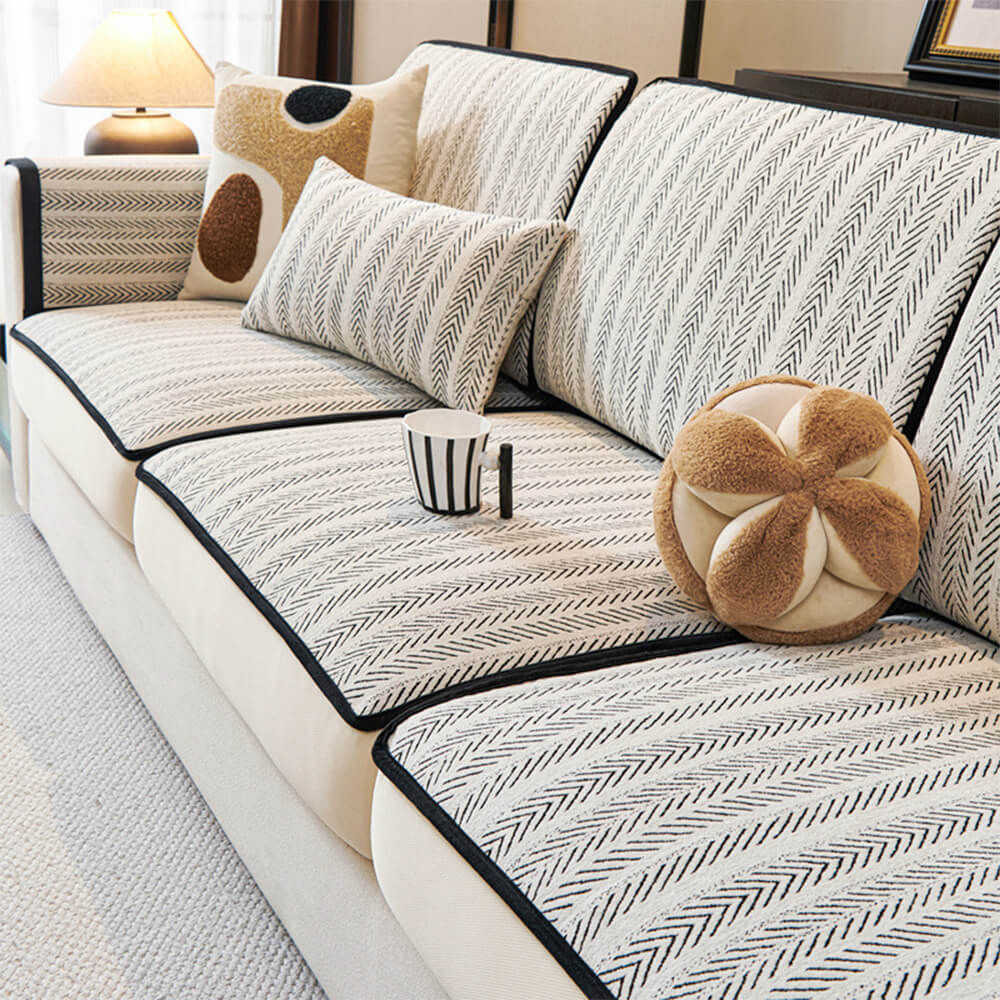 Classic Retro Stretch Chenille Couch Cover – Full