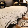 Soft Thickened Plush Couch Cover with Irregular Wa