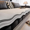 Non-Slip Herringbone Chenille Couch Cover with Wav