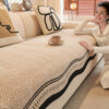 Non-Slip Herringbone Chenille Couch Cover with Wav