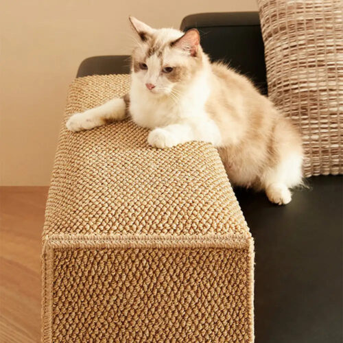 Faux Sisal Scratch-Resistant Sofa Armrest Protecto
