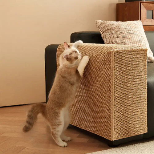 Faux Sisal Scratch-Resistant Sofa Armrest Protecto