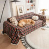 Festive Plaid Color Block Sofa Decoration Couch Co