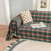 Festive Plaid Color Block Sofa Decoration Couch Co