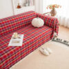 Festive Plaid Color Block Sofa Decoration Couch Co