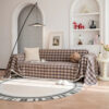 Festive Plaid Color Block Sofa Decoration Couch Co
