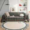 Festive Plaid Color Block Sofa Decoration Couch Co