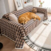 Festive Plaid Color Block Sofa Decoration Couch Co