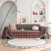 Festive Plaid Color Block Sofa Decoration Couch Co
