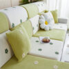 Floral Embroidered Fleece Sofa Anti-Scratch Stretc