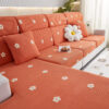 Floral Embroidered Fleece Sofa Anti-Scratch Stretc