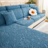 Floral Velvet Stretch Full Wrap Sofa Protector Cou